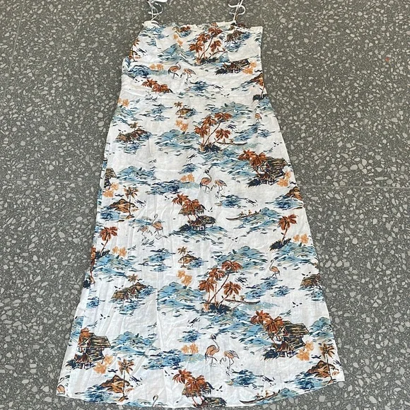 Free People Beach Party Flamingo Midi Linen Blend Dress - Picture 3 of 16